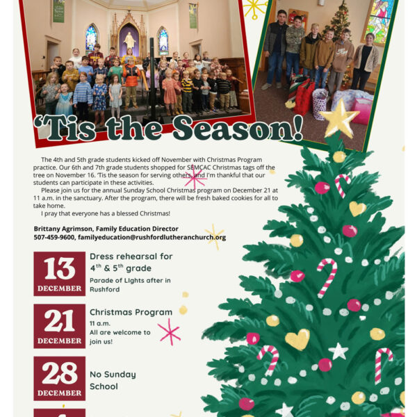 Christmas Eve Service Schedule and Office Holiday Hours